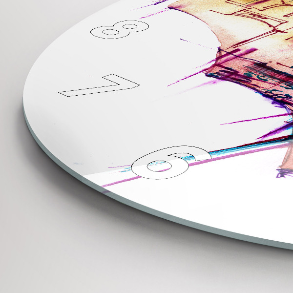 Orologio rotondo Ombrello antipioggia e città