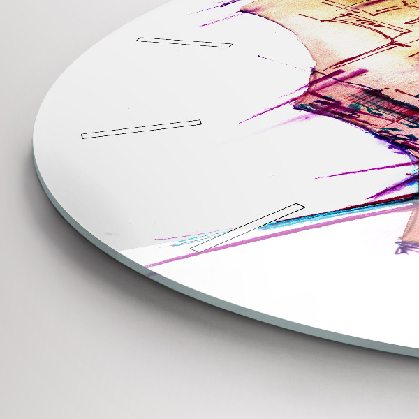 Orologio rotondo Ombrello antipioggia e città