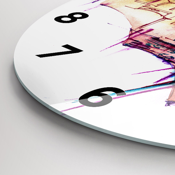 Orologio rotondo Ombrello antipioggia e città