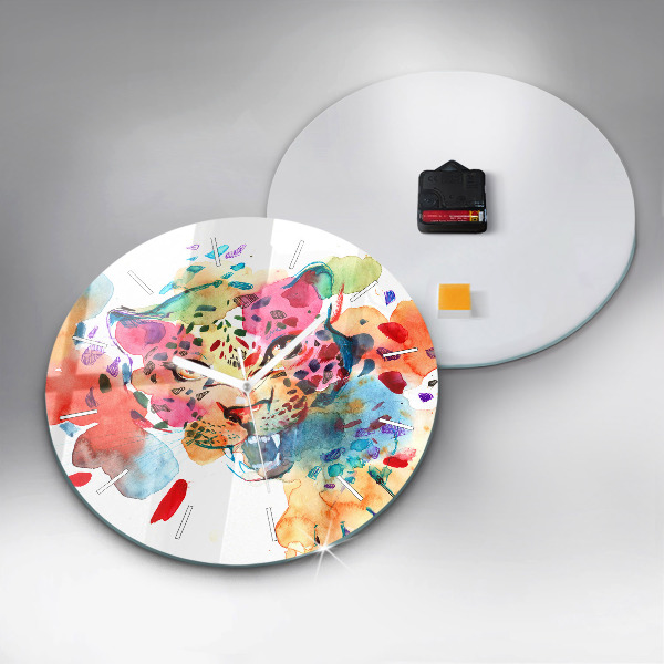 Orologio rotondo Gatto selvatico astratto