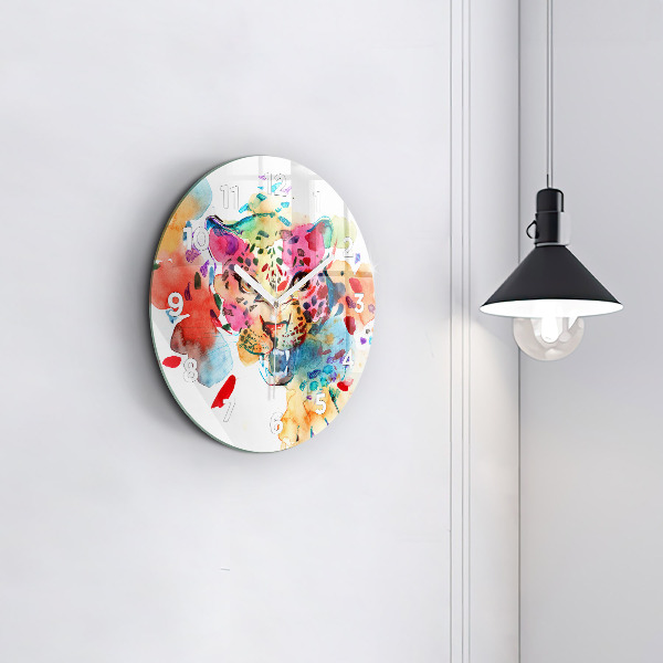 Orologio rotondo Gatto selvatico astratto