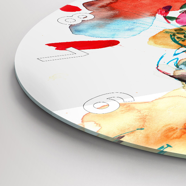 Orologio rotondo Gatto selvatico astratto