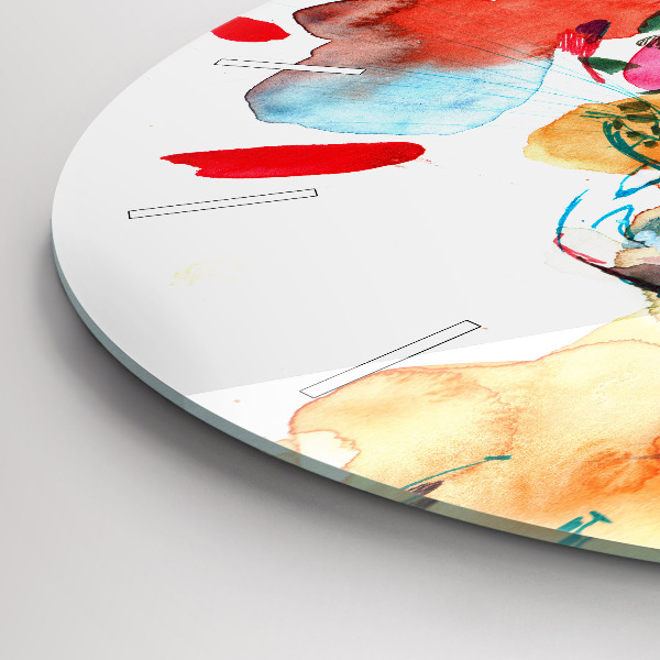 Orologio rotondo Gatto selvatico astratto