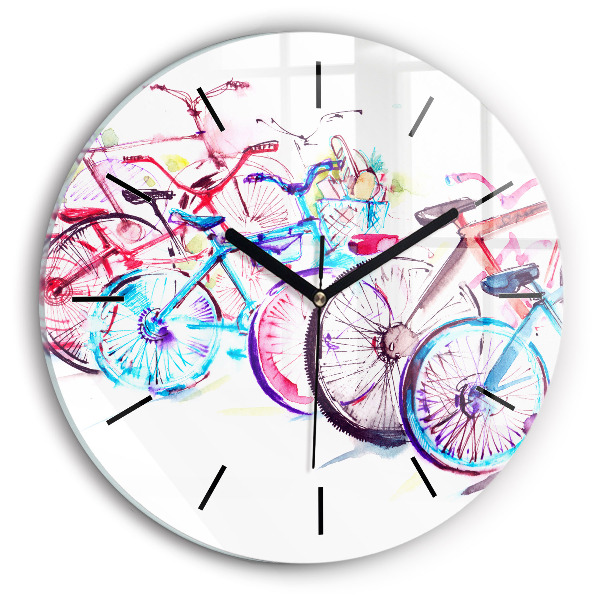 Orologio rotondo Biciclette cittadine colorate