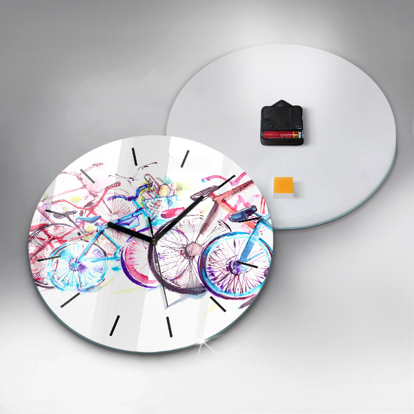 Orologio rotondo Biciclette cittadine colorate