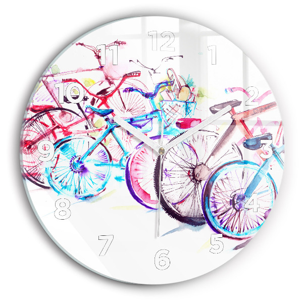 Orologio rotondo Biciclette cittadine colorate
