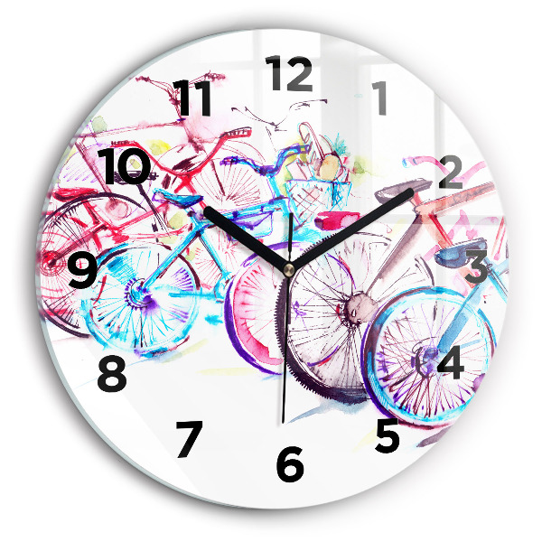 Orologio rotondo Biciclette cittadine colorate