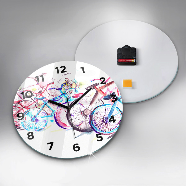 Orologio rotondo Biciclette cittadine colorate