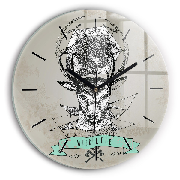 Orologio rotondo Testa di cervo