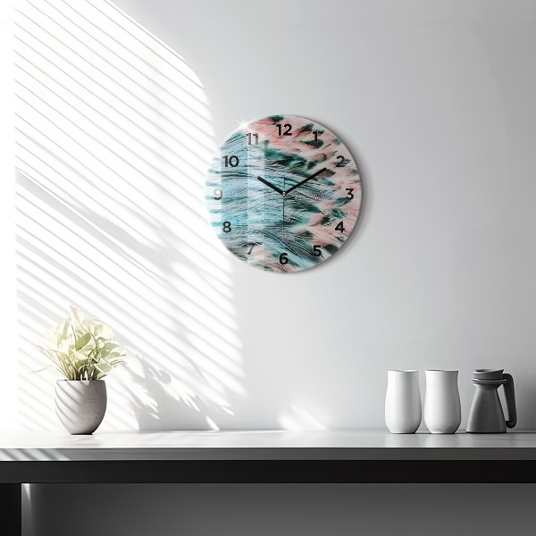 Orologio rotondo Piume colorate