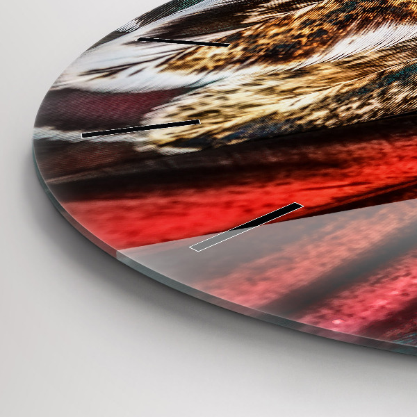 Orologio rotondo Piume di uccello marrone chiaro