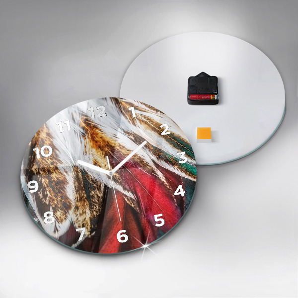 Orologio rotondo Piume di uccello marrone chiaro