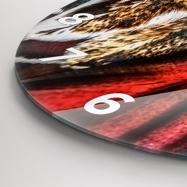 Orologio rotondo Piume di uccello marrone chiaro