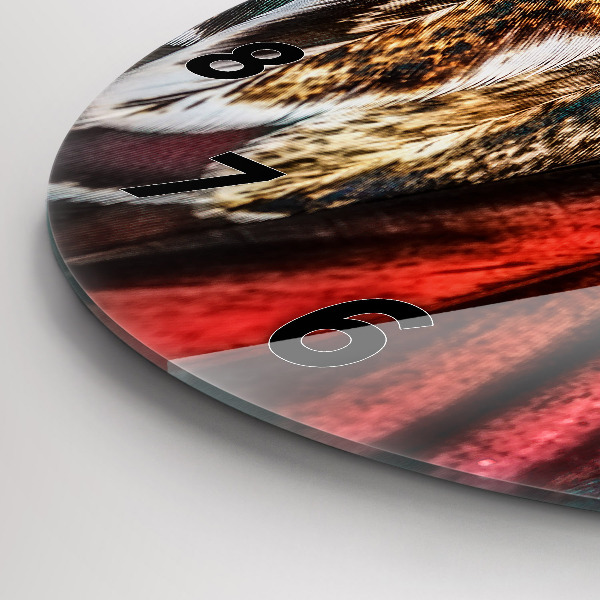 Orologio rotondo Piume di uccello marrone chiaro