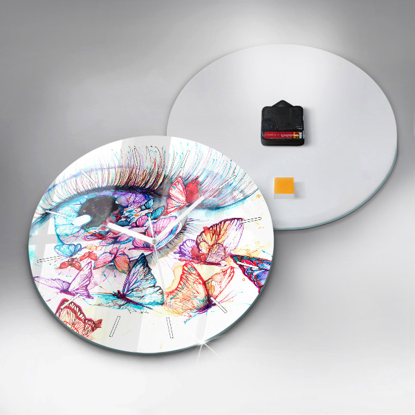 Orologio rotondo Occhio di farfalla colorato