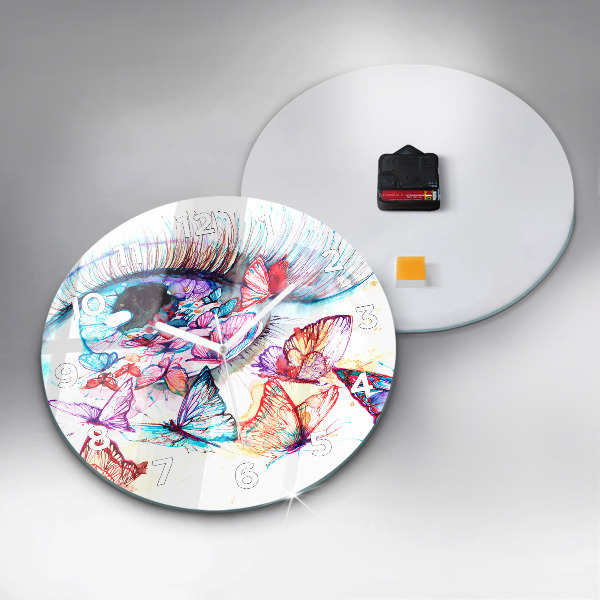 Orologio rotondo Occhio di farfalla colorato