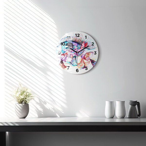 Orologio rotondo Occhio di farfalla colorato