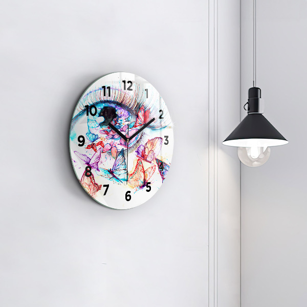 Orologio rotondo Occhio di farfalla colorato