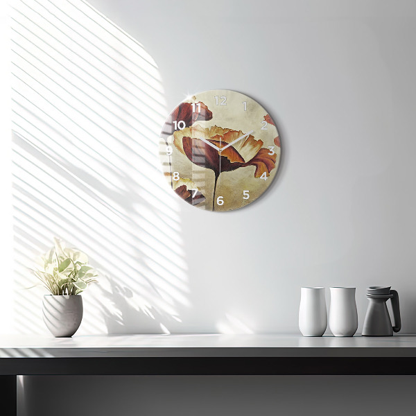 Orologio rotondo Papaveri dipinti