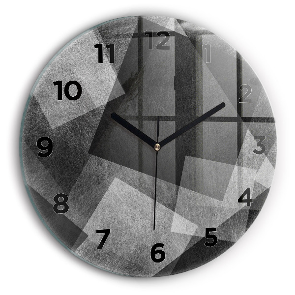 Orologio rotondo in vetro Astrazione geometrica