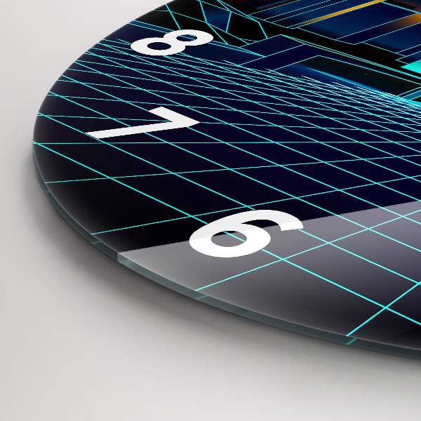 Orologio rotondo in vetro Città del cyberspazio