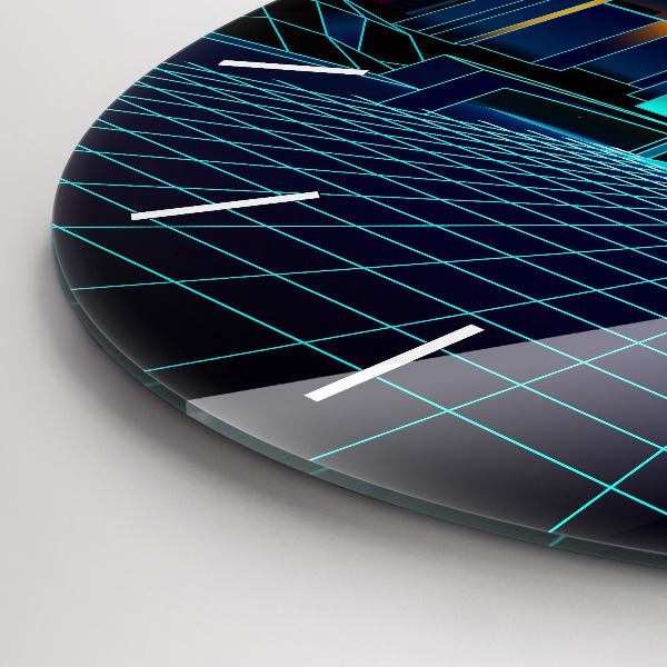 Orologio rotondo in vetro Città del cyberspazio