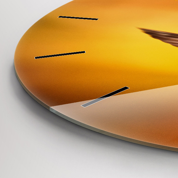 Orologio rotondo in vetro Uccello colibrì