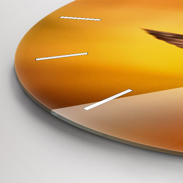 Orologio rotondo in vetro Uccello colibrì