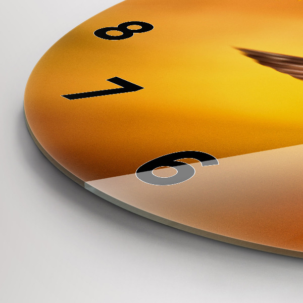 Orologio rotondo in vetro Uccello colibrì