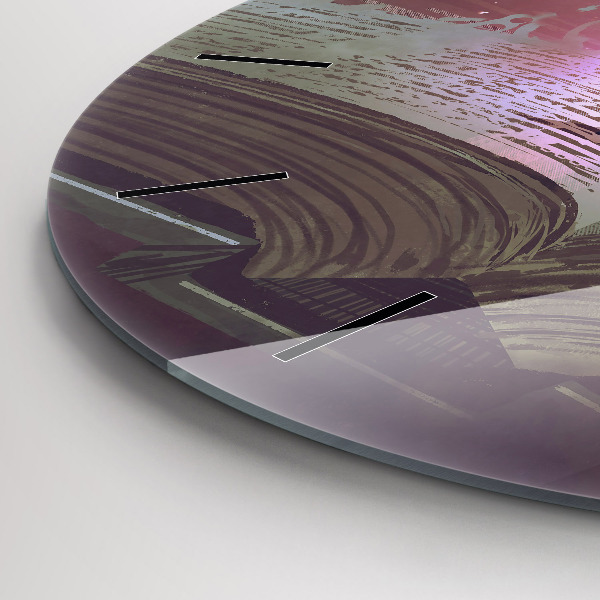 Orologio rotondo in vetro Libro di astrazione