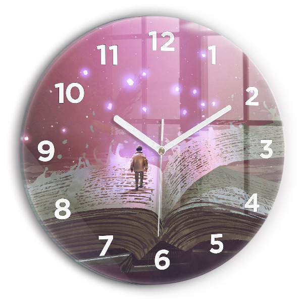 Orologio rotondo in vetro Libro di astrazione