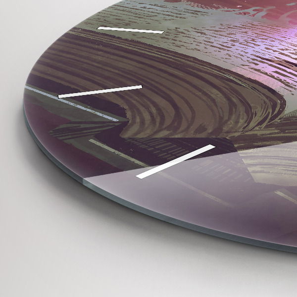 Orologio rotondo in vetro Libro di astrazione