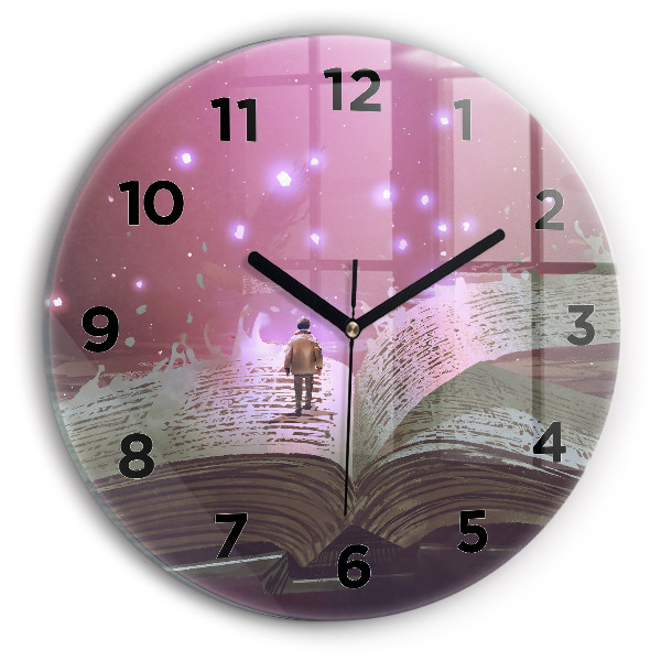 Orologio rotondo in vetro Libro di astrazione