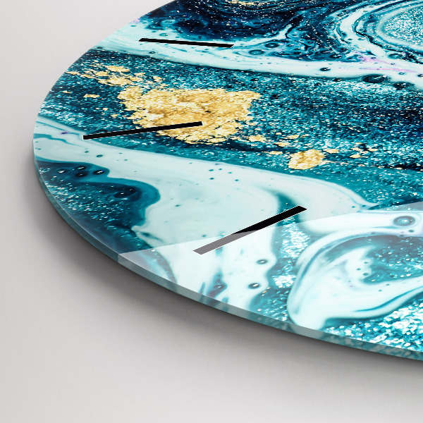 Orologio rotondo in vetro Marmo astratto