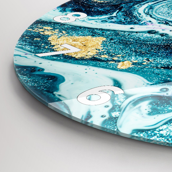 Orologio rotondo in vetro Marmo astratto