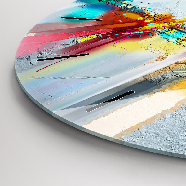 Orologio rotondo in vetro Ponte astratto