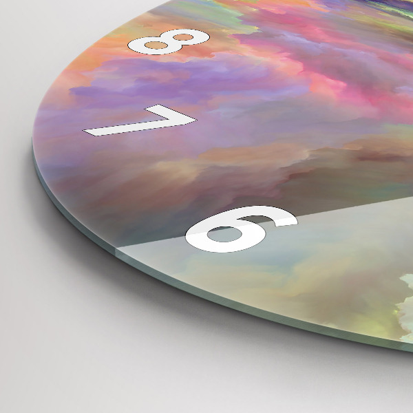 Orologio rotondo in vetro Paesaggio astratto