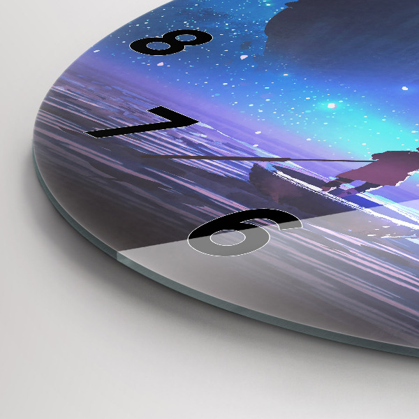 Orologio rotondo in vetro Nave a vela di fantasia