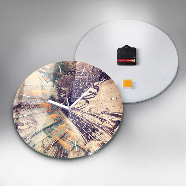 Orologio rotondo in vetro Meccanismo astratto