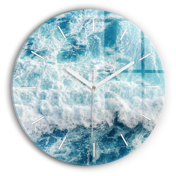 Orologio rotondo in vetro Onde del mare