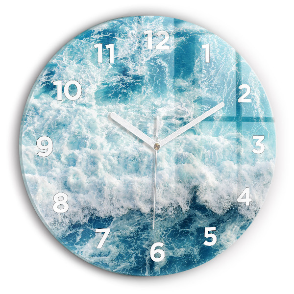 Orologio rotondo in vetro Onde del mare