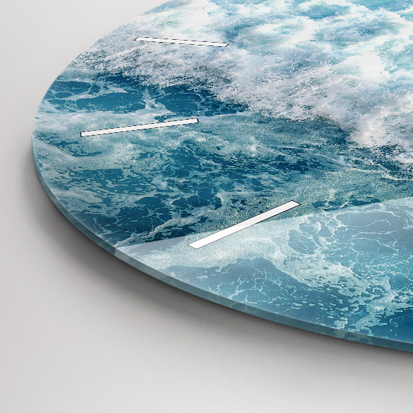 Orologio rotondo in vetro Onde del mare