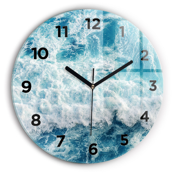 Orologio rotondo in vetro Onde del mare