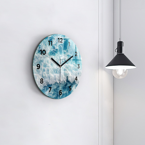 Orologio rotondo in vetro Onde del mare