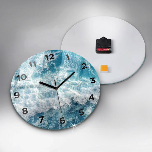 Orologio rotondo in vetro Onde del mare