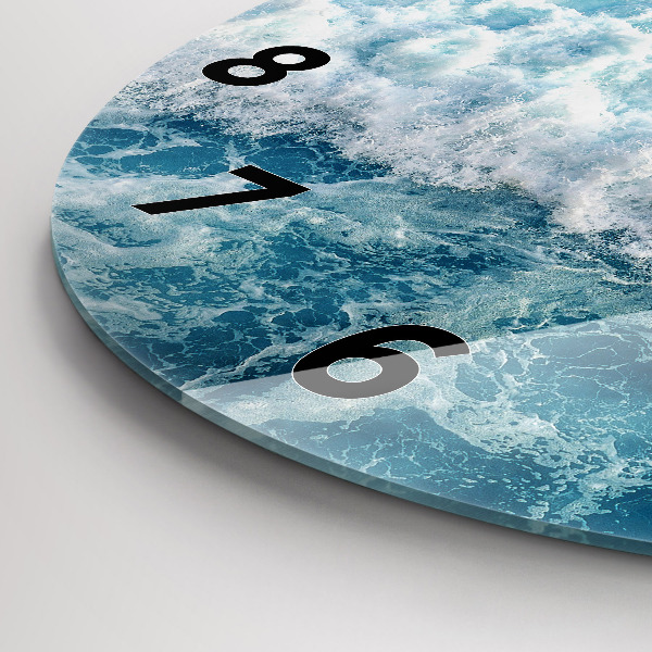 Orologio rotondo in vetro Onde del mare