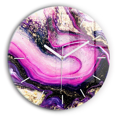 Orologio rotondo in vetro Marmo astratto