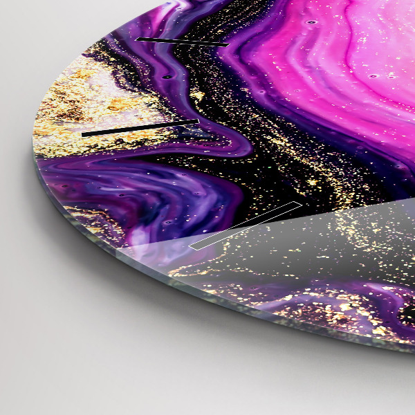 Orologio rotondo in vetro Marmo astratto