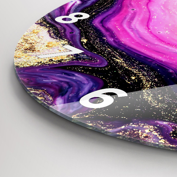 Orologio rotondo in vetro Marmo astratto