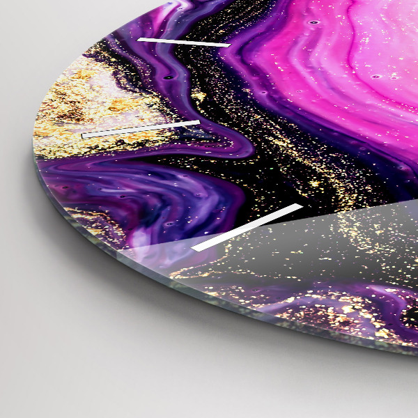 Orologio rotondo in vetro Marmo astratto